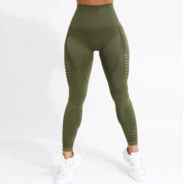 Mesh Nine Pants Yoga Pants Green - Shop at LoveMi