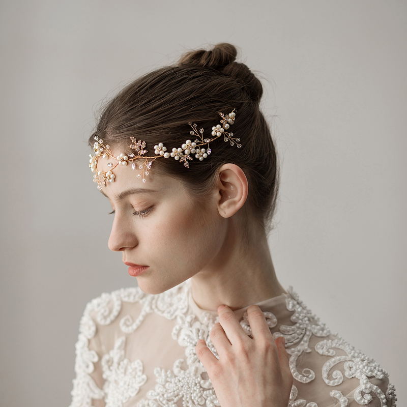 Pearl Flower Wedding Headband Accessories — foto 4