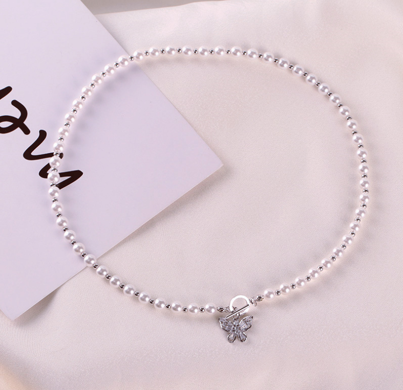 Super Fairy Temperament All-match Imitation Pearl Clavicle Chain