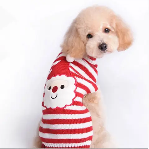 Pet Dog Clothes Christmas Pompom Small