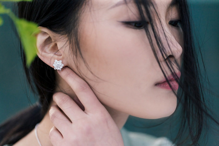 Literary Chinese Style Lotus s925 Sterling Silver Earrings