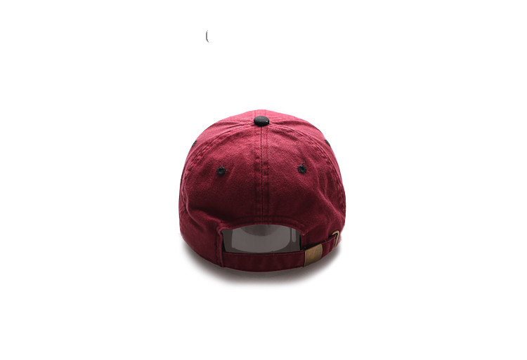 Distressed stitching solid color curved brim cap