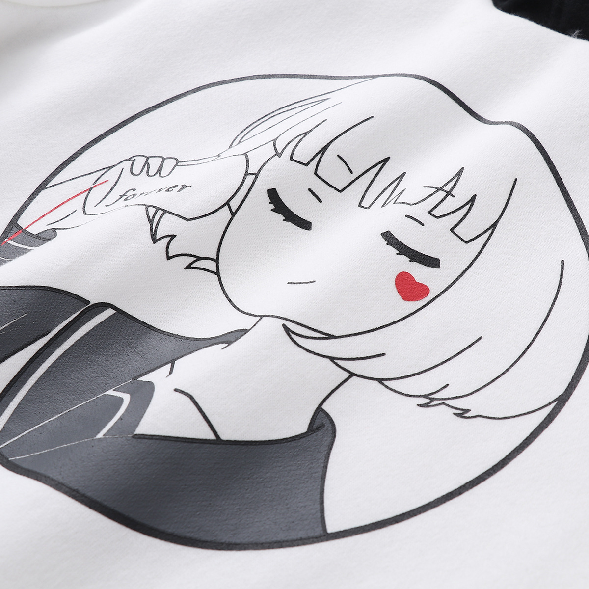 College style female student plus fleece hooded sweater