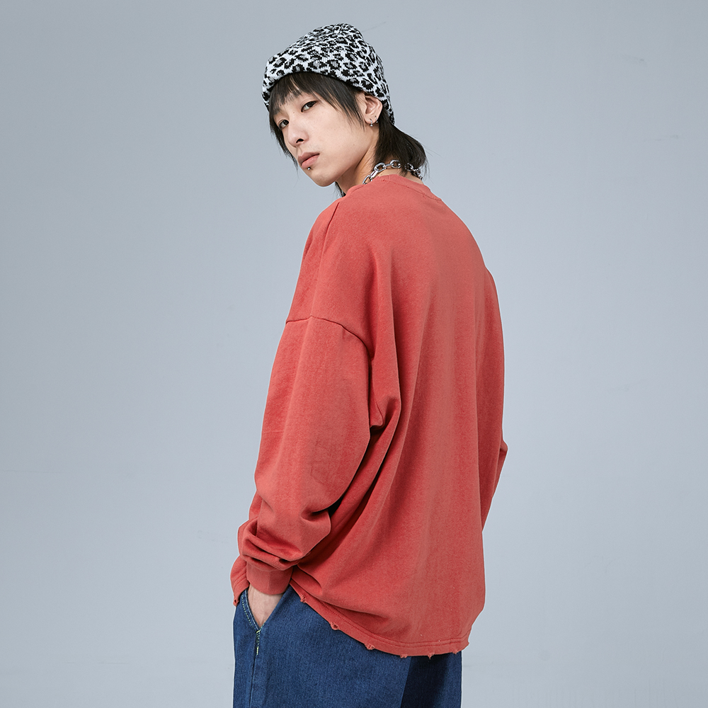 Embroidered English print sweatshirt