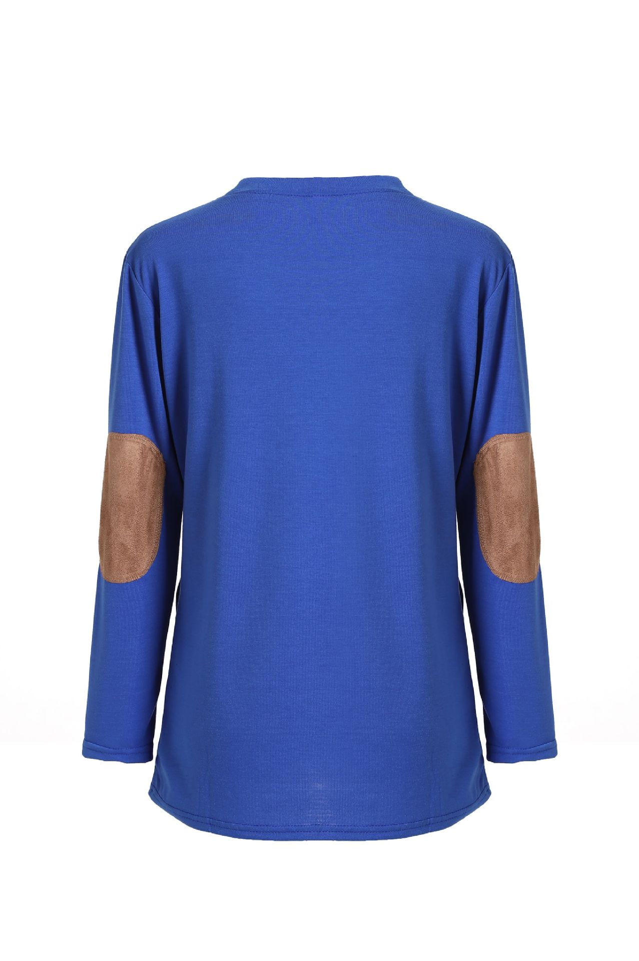 Round neck button patch T-shirt