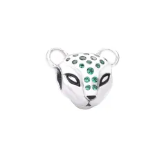New Leopard Head Diy S925 Silver Bracelet Beads - Silver - View 1