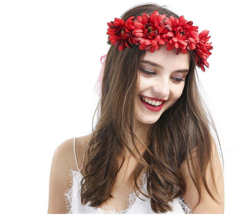 Bohemian simulation flower headband Beautiful head flower headband seaside beach headwear