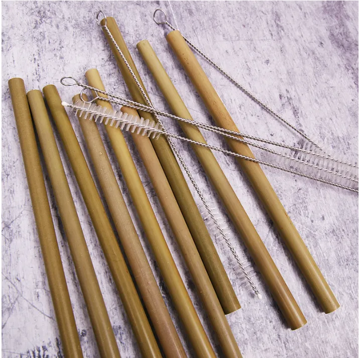 5pcs Natural Bamboo Straws – image 3