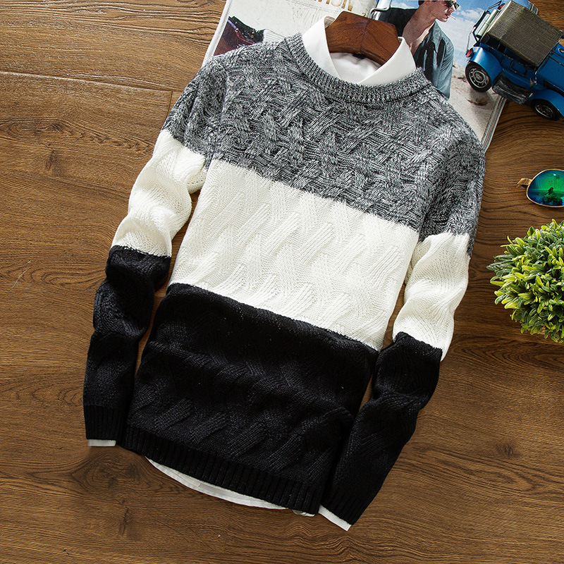 Men's pullover round neck sweater men's sweater