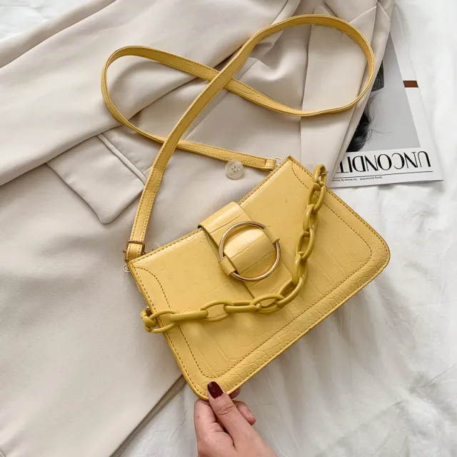 Versatile One Shoulder Bag Cross Mesh Red Underarm Bag Yellow - Shop at LoveMi