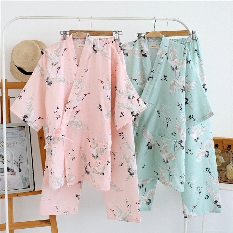 Japanese style cotton women's pajamas