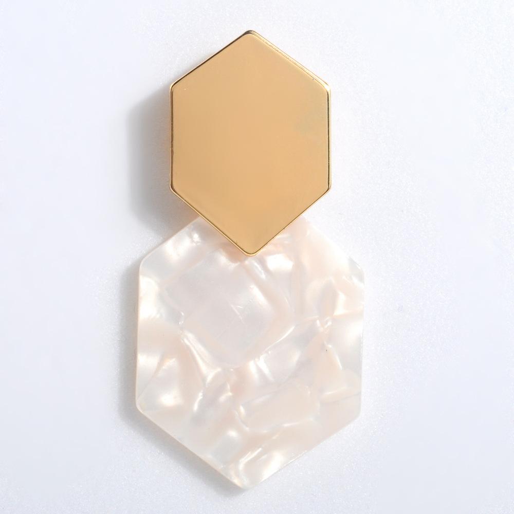 Wild Geometric Heart Large Resin Dangle Earrings