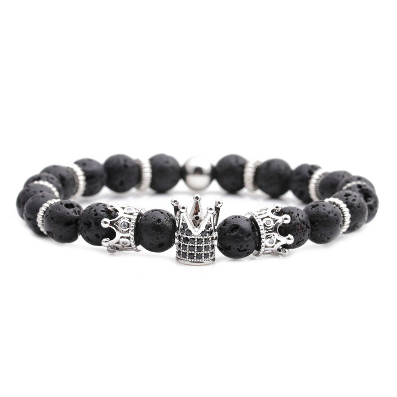 Volcanic Stone Crown Beaded Bracelet DIY