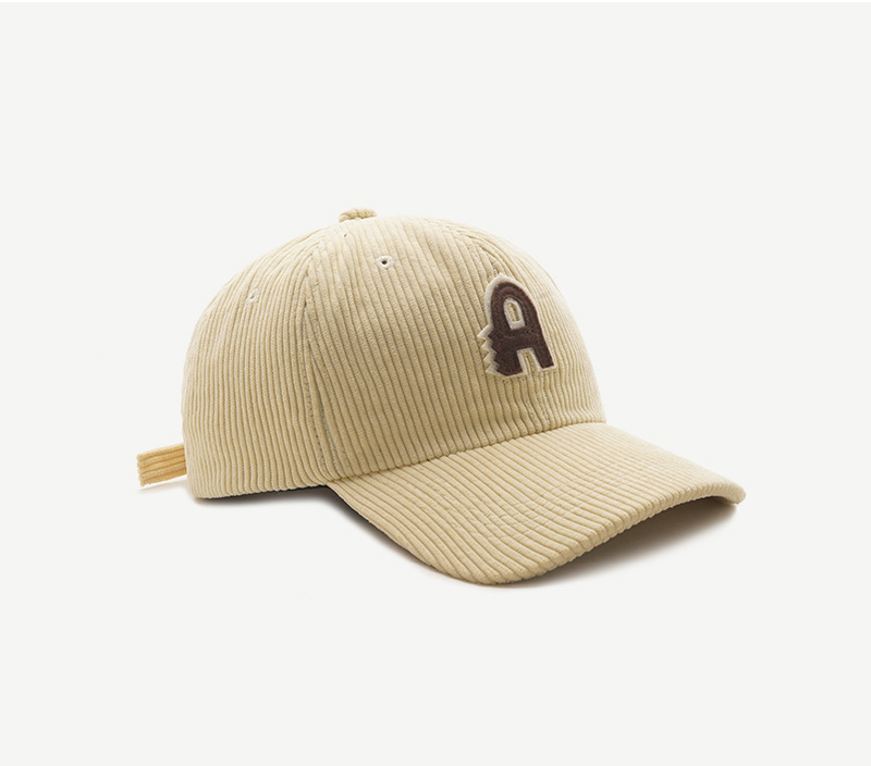 Soft Top Corduroy Baseball Hat With Patch Letters
