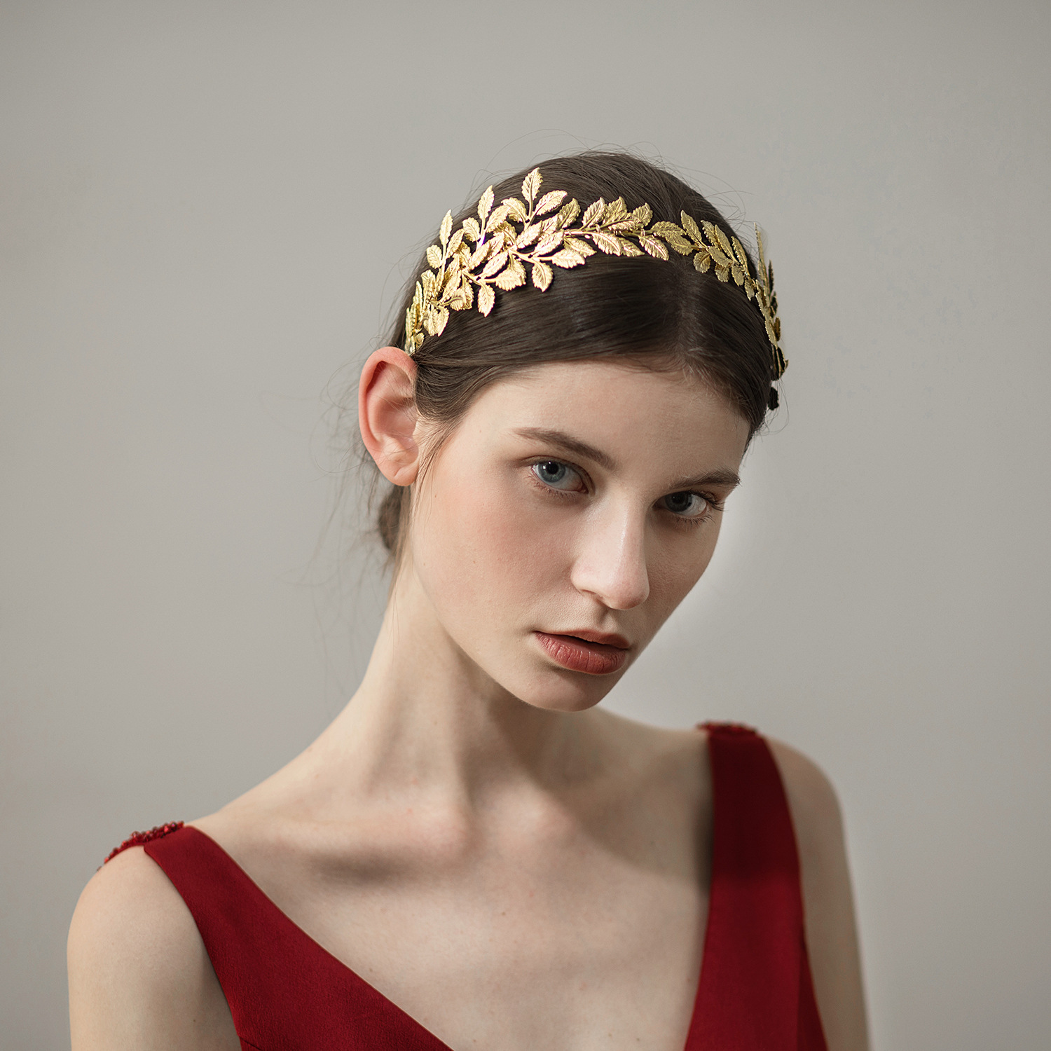 Golden leaf handmade bridal headdress