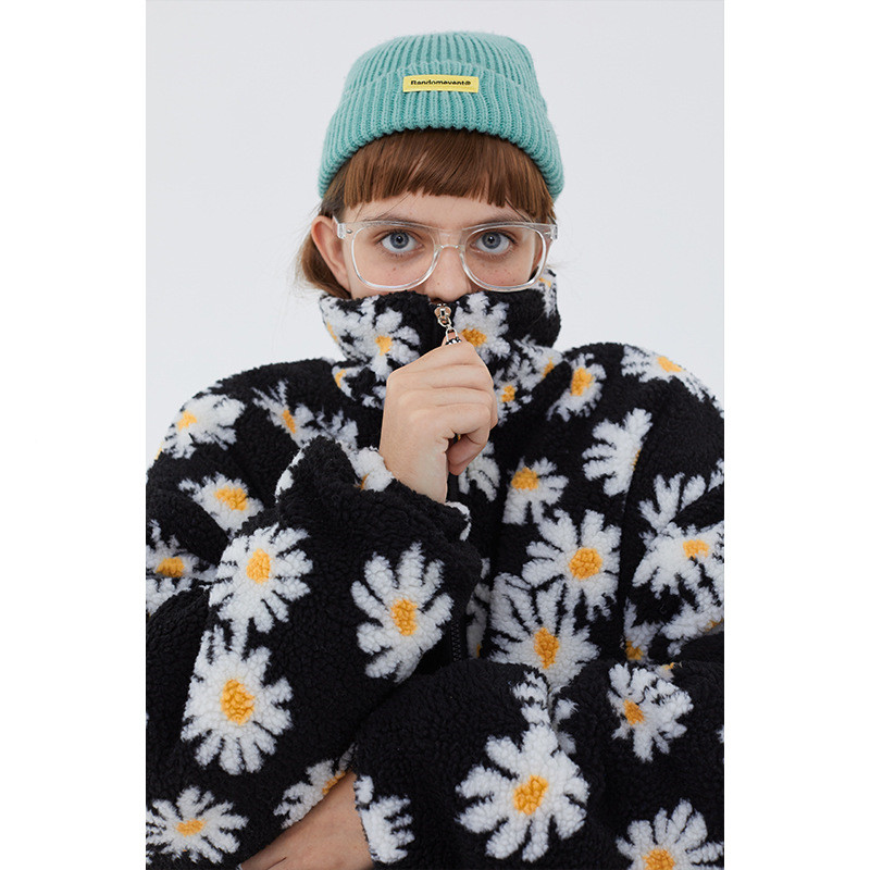 Loose stand-up collar couple quilted jacket