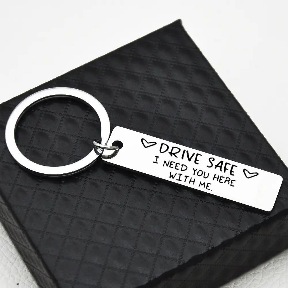 Be Safe Honey I Need You Here with Me Stainless Steel Keychain