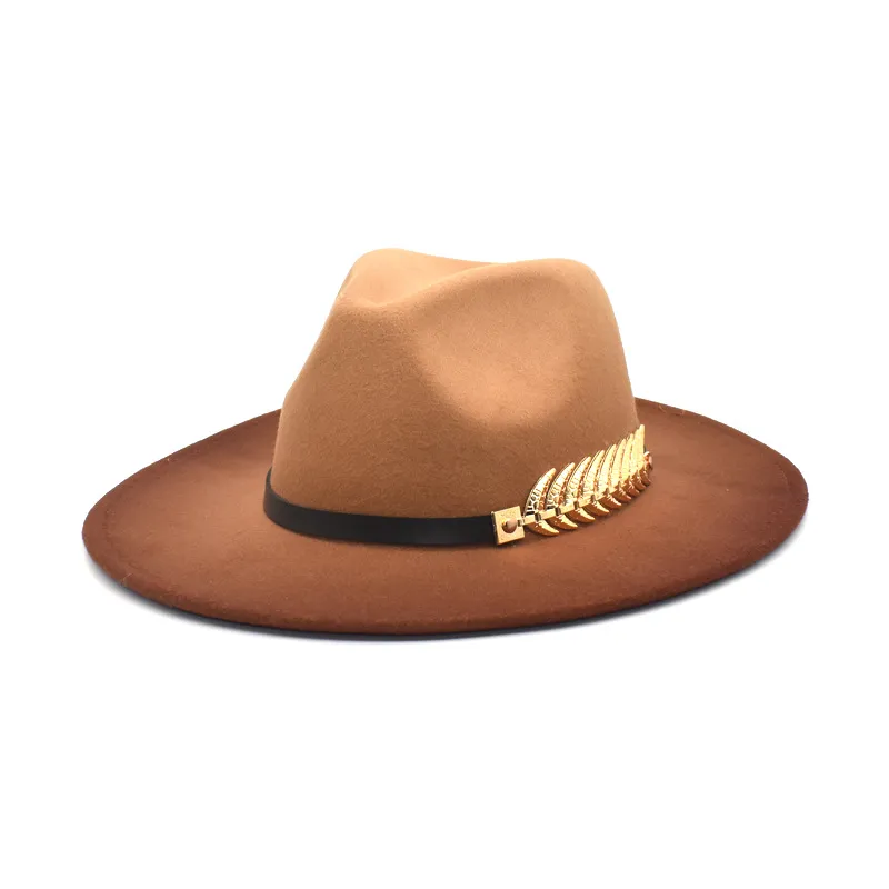 Color Changing Woolen Hat Along The Jazz Hat - Caramel Colour