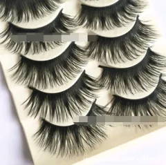 False eyelashes, thick cross section, five pairs of eyelashes - View 1