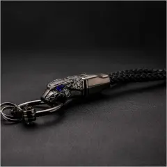 Hand-woven keychain - Black - View 1