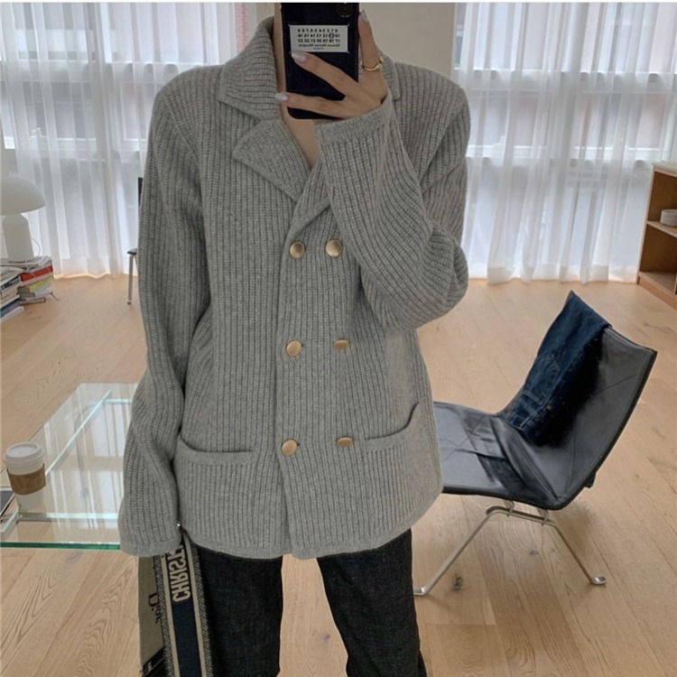 Loose knit sweater coat