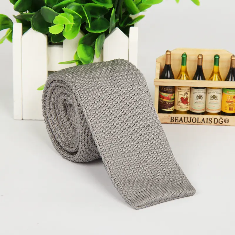 Solid-color Knitted Tie for Men