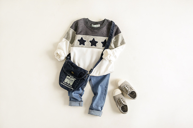 Striped star padded sweater