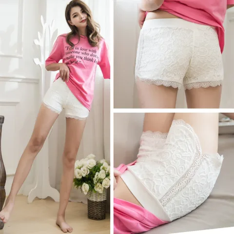 Women Shorts Lace Short Pants Lady Casual Black White