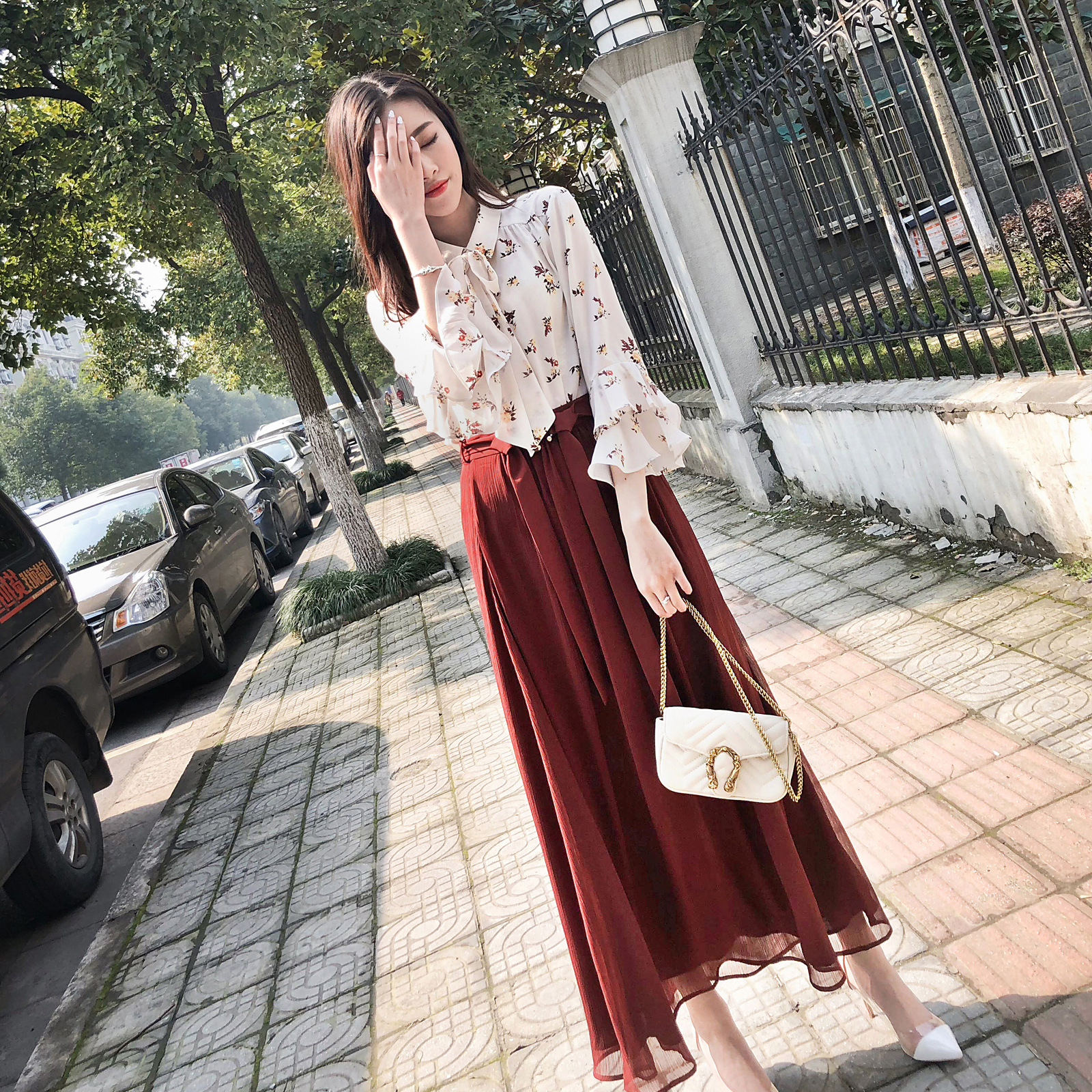 Early Autumn French Niche Long Skirt Two-piece Suit