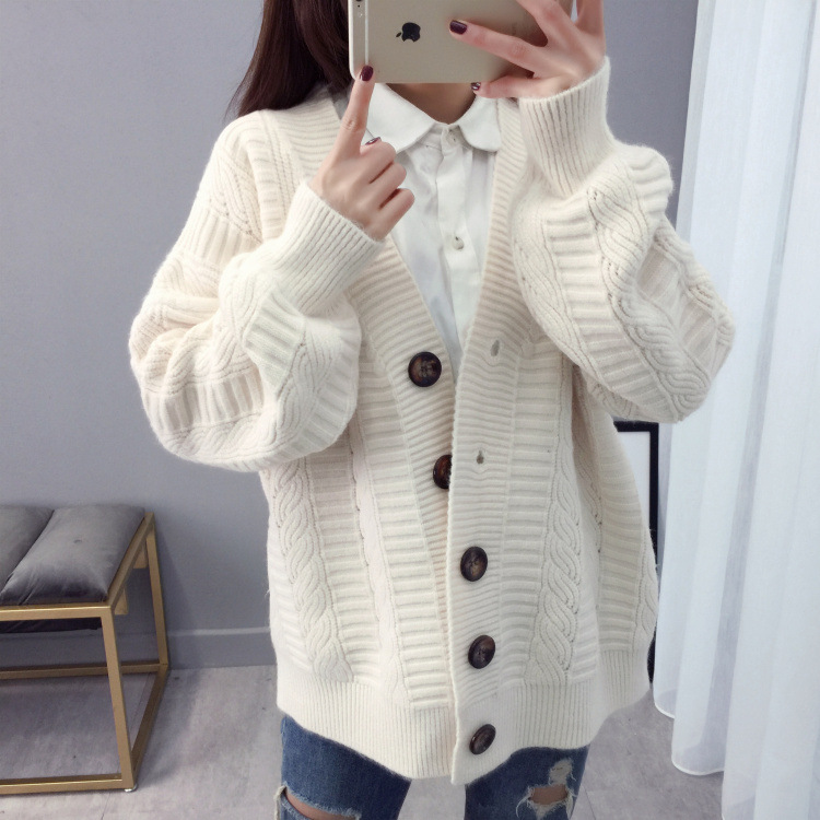 Pure color short knitted jacket