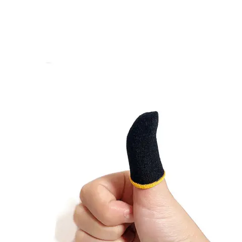Black Yellow Edge Carbon Fiber Hand Gaming Finger Cots