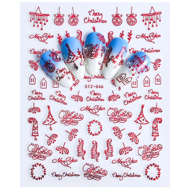 Nail decal jewelry G046 Red - Shop at LoveMi
