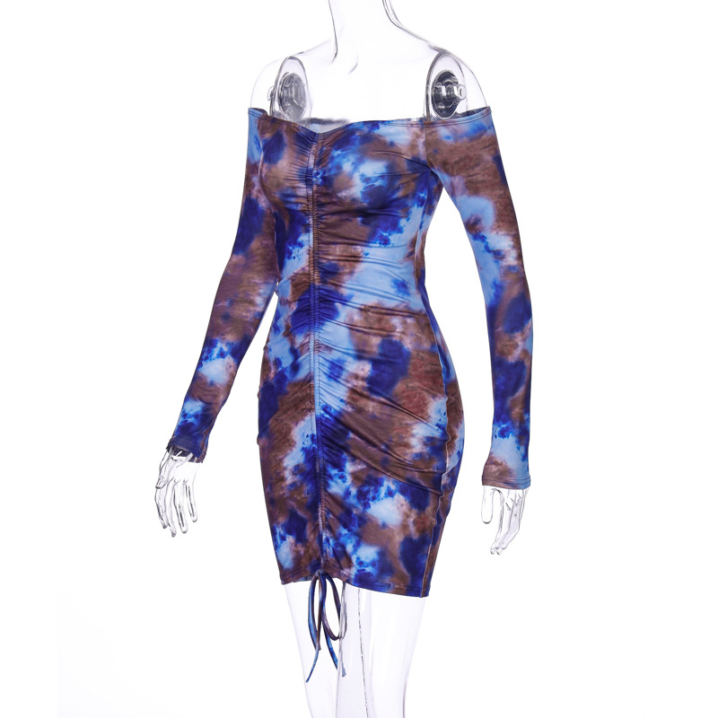 Bag hip drawstring color dress