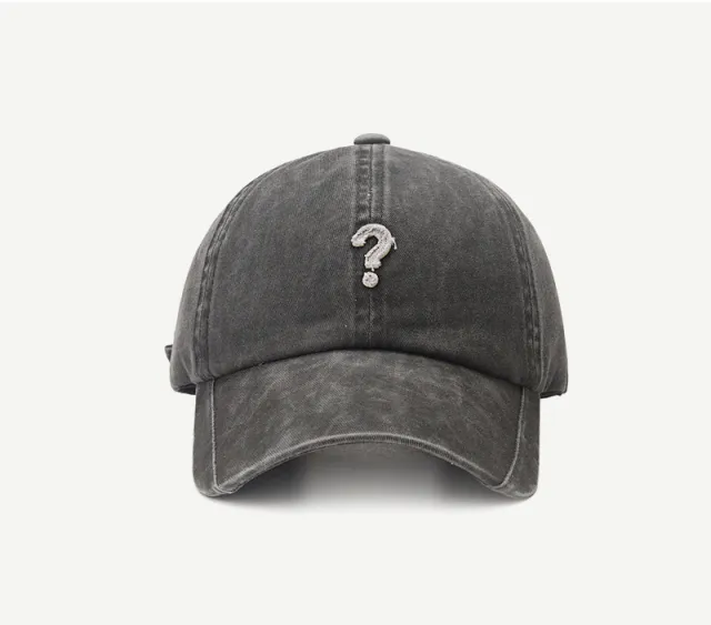 Hat Female Autumn And Winter Street Hipster Question Mark Baseball Cap Grey - Shop at LoveMi