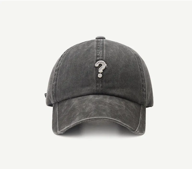 Hat Female Autumn And Winter Street Hipster Question Mark Baseball Cap - Grey