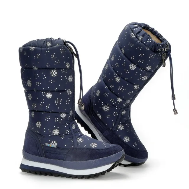 Women Boots Winter Shoes Women Snow Boots Platform Keep Warm Ankle Winter Boots with Thick Fur Heels Blue - Shop at LoveMi