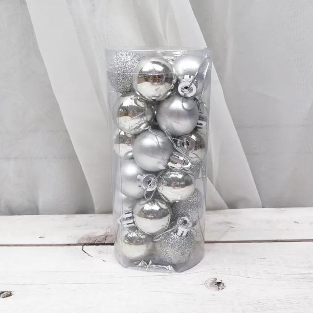 Christmas Decoration Shiny Matte Christmas Ball Silver - Shop at LoveMi