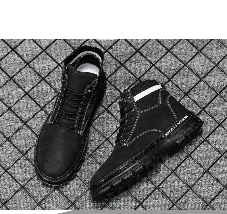 Men's Trendy Boots Korean Casual Shoes Men's Tooling Boots
