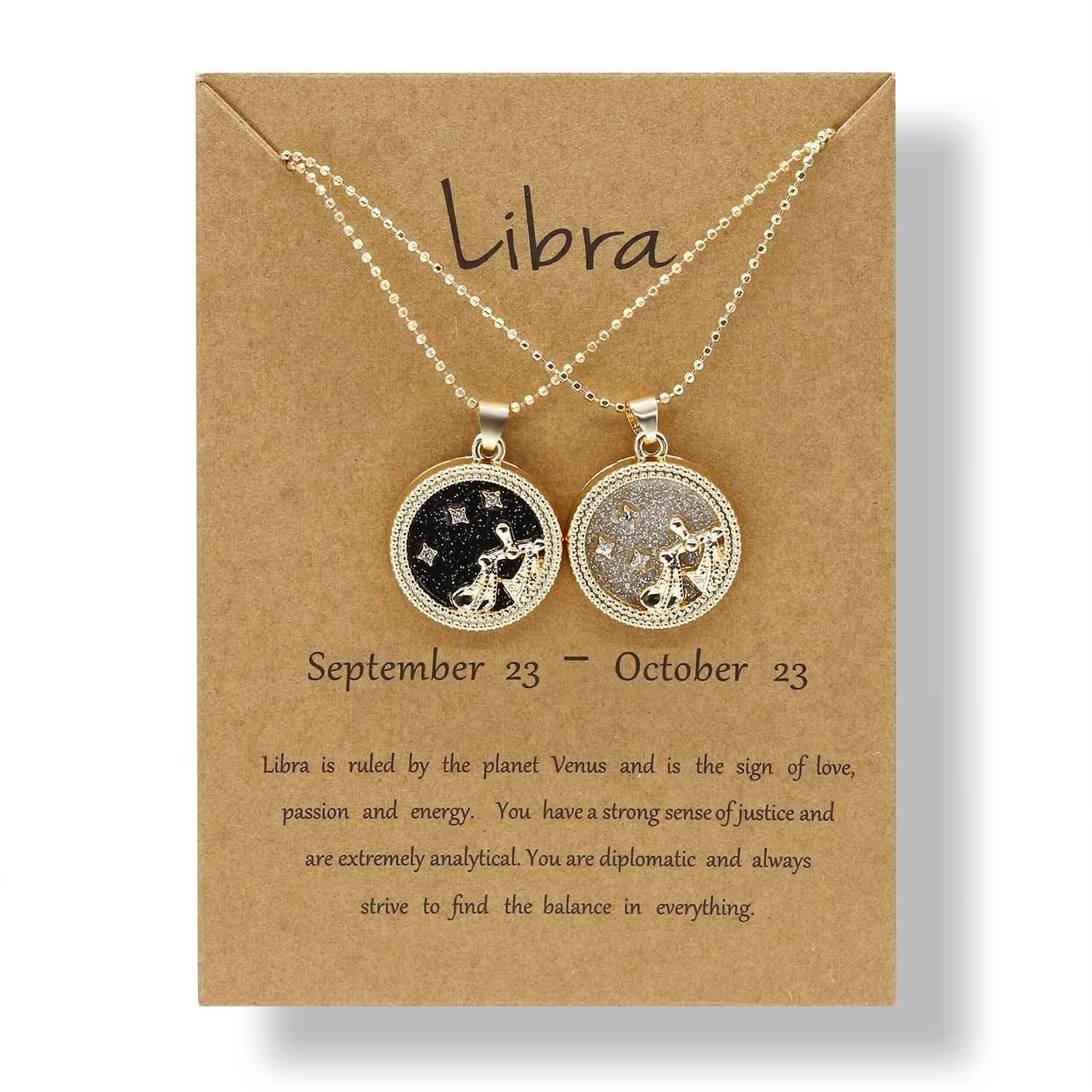 Twelve constellation combination paper card necklace