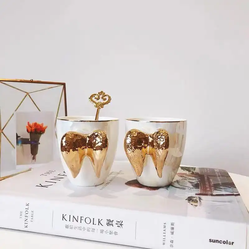 Fairy Cup Golden Angel Wings Ceramic Cup