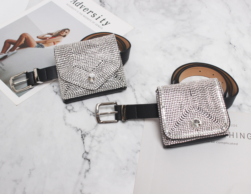 Rhinestone Flash Diamond Chain Diagonal Shoulder Handbag Belt Decoration