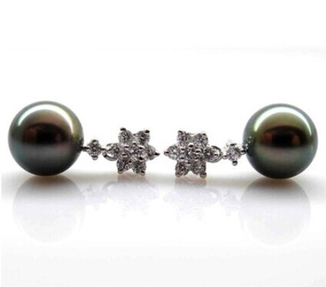 Black pearl earrings — foto 3