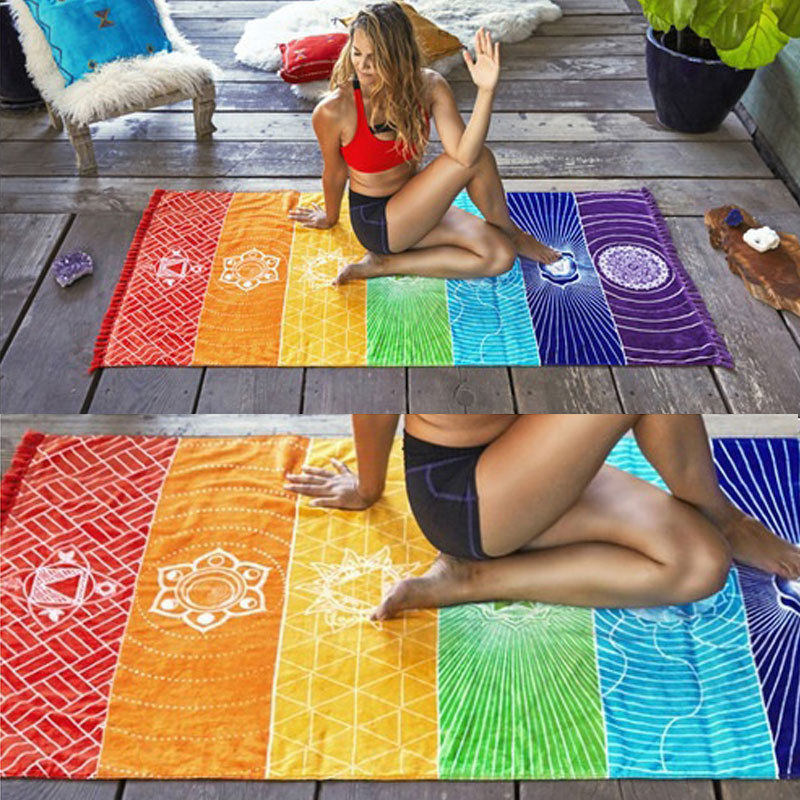 Rectangle Rainbow Beach Towel Colorful Series