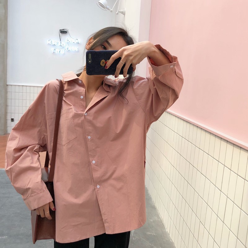 Women's long sleeve retro white shirt