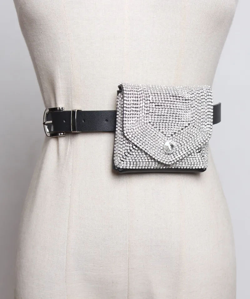 Rhinestone Flash Diamond Chain Diagonal Shoulder Handbag Belt Decoration - 1 Style