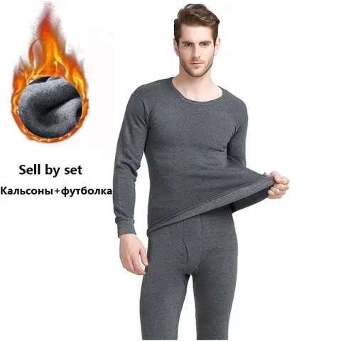 Men's Plus Velvet Thick Round Neck Shirt