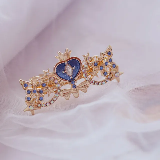 Fairy Tale Crown Hair Accessories Love Crown Wings Pearl Top Clip Blue - Shop at LoveMi