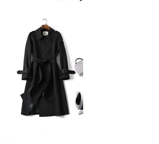 Windbreaker Female Long Section Black - Shop at LoveMi