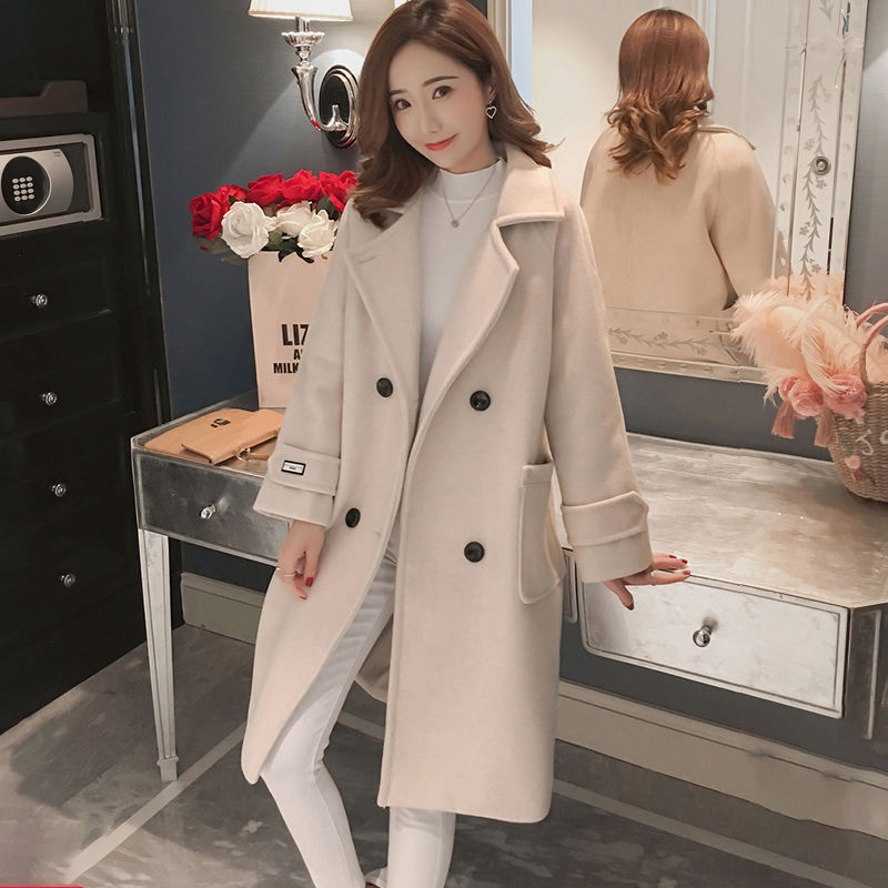 Mid-length woolen coat