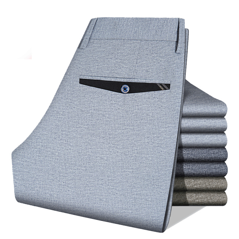 Middle-aged And Elderly Business Casual Men's Mid-Waist Straight-leg Pants